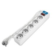 Удлинитель с сетевым фильтром 5х3м с заземл 10А IP20 2.2кВт ПВС 3х1 с выкл. бел. DOMTOK 2528