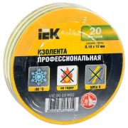 Изолента ПВХ 0.18х19мм желт./зел. (рул.20м) IEK UIZ-20-10-K52