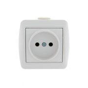 Розетка 1-м ОП Nata 16А IP20 без заземл. керамика бел. LEZARD 710-0200-121