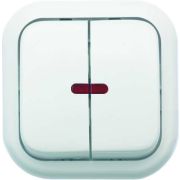 Выключатель 2-кл. ОП Валентина 10А IP20 А56-176 с индикацией бел. Кунцево 7636